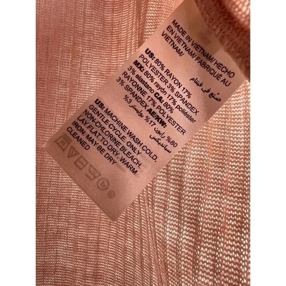 Chicos Zenergy Ribbed Sweater Soft Pink Cowl Neck Ribbed Pullover Sz. 2 / 12-14 - Picture 4 of 6